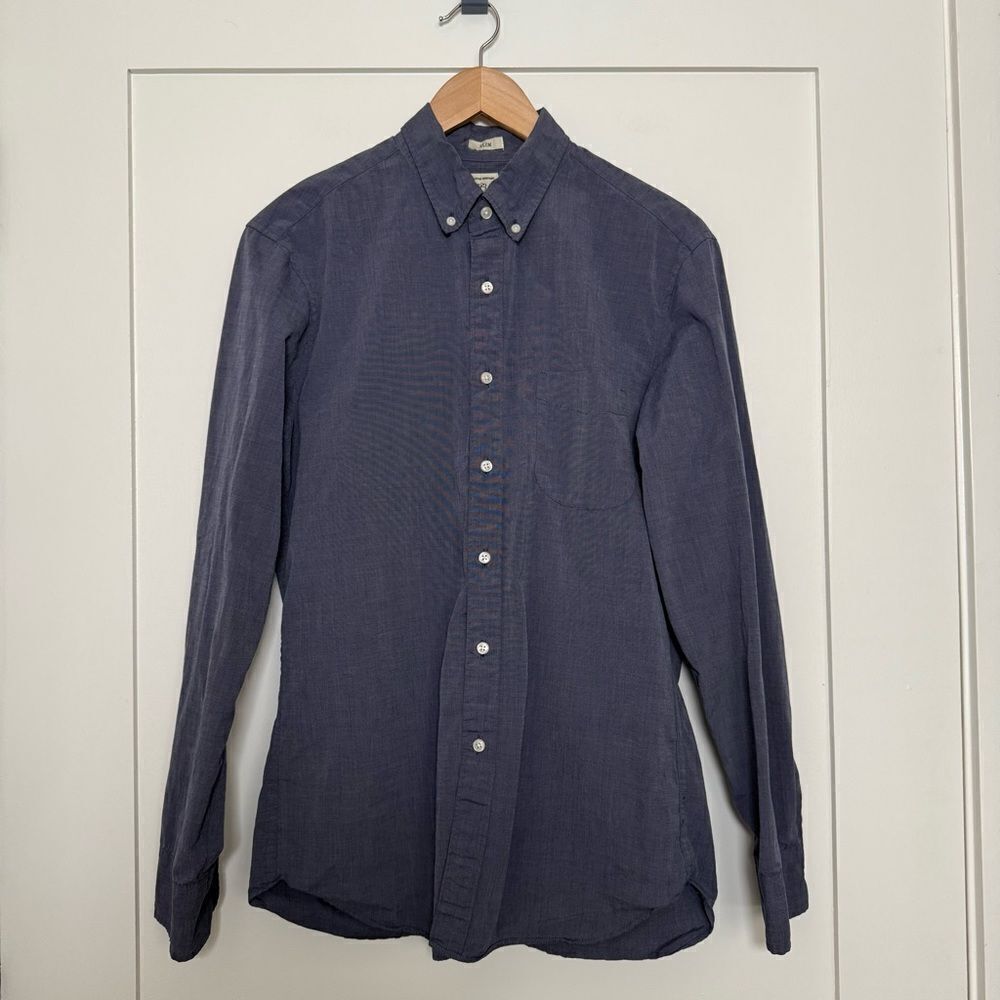 J Crew Shirt Mens Size M Purple Slim Fit Button Down Long Sleeve Cotton Preppy